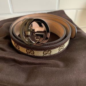 Gucci Monogram Interlocking Gg Brown Belt